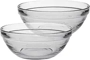 [Duralex] LYS Glass Nesting Mixing Bowls - Tempered Glass Cooking Mixing Snack Salad Bowls - 14cm - Pack of 6