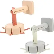 BRIGHTFUFU 2Pcs Self Adhesive Rotating Hooks for Kitchen Bathroom Material Easy Installation Heavy Load Bearing Adhesive Hanger for Organizing Essentials