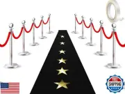 Shappy Carpet Runner Party Not Slip Red Aisle Runway Rug Runner with Carpet T