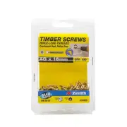 Zenith 4G x 16mm Brass Plated Hinge-Long Thread Countersunk Head Timber Screw...