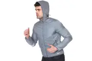 NNEKG Mens Aerolayer Running Jacket (Smoke Grey Reflective Silver Size M)