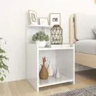 Set Of 2 Bedside Table With Open Shelves High Gloss White Nightstand Cabinet