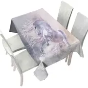Snow Ghost a Stunning White Horse Tablecloth