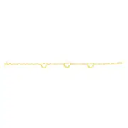 9ct Yellow Gold Silverfilled Heart Charm Fancy 18cm Bracelet