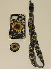 Sunflower Design case for Apple iPhone 14 w/ Ring Screen Protector Strap