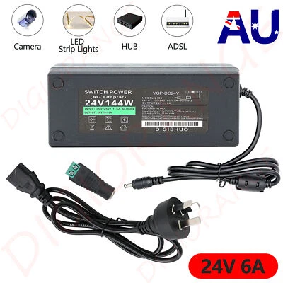 AC 240V TO DC 24V 6A Transformer Power Supply Adapter For LED Strip