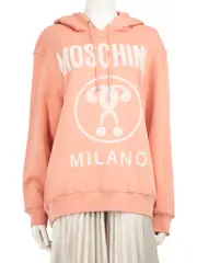 Peach Logo Print Hoodie