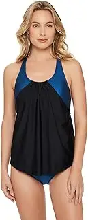 [Reebok] Women's Swimwear Sparkling Night Core Strappy Back Scoop Neck Soft Cup Tank Swim Bathing Suit Top