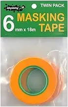 Ickysticky Masking Tape, 18 Meter x 6 mm Size (Pack of 2) Easy- Tear Painter Tape Car Painter Tape Automotive Painters Tape Labeling Tape Car Paint Spray Easy-Tear Painter