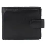 Milleni Leather Men's Tab Wallet for Men 12 x 2 x 9.5 cm - Black