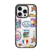 iPhone 16 Pro Impact Case Vintage Luggage Stickers
