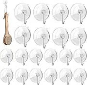 Window Suction Cups with Hooks | Clear Suction Cups with Hooks - Home Organization for Desk Toilet Doors RV Kitchen Car Camping Tile Bathroom Outdoor Home