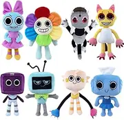WESOPAN Dandy's World Plush, Pack of 8, Dandy's Game Doll, 9.8 Inches, Dandy Goob, Tisha, Vee, Poppy Boxing, Scrap, Pebble Plush for Children, Birthday, Halloween (8 Pieces)