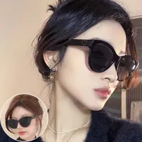 在飛比找ETMall東森購物網優惠-seoul show首爾秀 愛心小貓眼太陽眼鏡UV400墨鏡