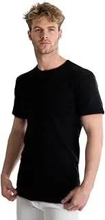 [Octave] Mens Thermal Underwear Short Sleeve (British Made Viscose Extra Warm) (Small [Chest: 32-34 inches], Black)