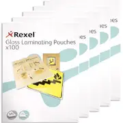 Rexel 100-Piece A5 75 Micron Gloss Laminating Pouches