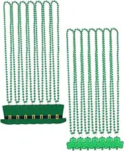 Vaguelly 14pcs St. Patrick's Day Party Supplies Irish Hat Bead Necklace St. Patricks Day Decorations