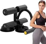 Sit Up Bar Floor, Adjustable Ab Trainer with Resistance Bands, Compact Core Strength Fitness Equipment 10.43inches for Home Gym, Full Body Workout, Portable Exercise Tool