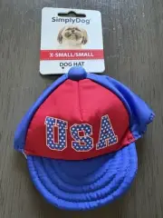 SIMPLY BLUE AND RED "USA" Cap Hat Puppy/Dog/Cat XS/S NWT