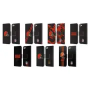 NFL CLEVELAND BROWNS LOGO LEATHER BOOK CASE FOR APPLE iPOD TOUCH MP3