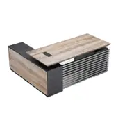 Modern Furniture PHOENIX Executive Desk with Right Return 1.8M -Warm Oak & Black