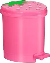 Kisangel Mini Strawberry Trash Can Desktop Garbage Container Cute Household Trash Can for Car Desk Bathroom, Pink