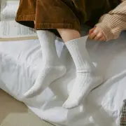 3Pairs Soft Plush Socks Winter Sleeping Socks Women Wool Lattice Socks Women