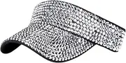 [Wharick] Sunscreen Hat Anti-UV Empty Top Women Running Cycling Visors Hat Fashion Accessories Black Silvery