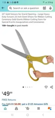 25 Inch Gold Grand Opening Scissors