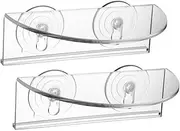 HIAKDOFT 2Pcs Suction Cup Potting Racks Acrylic Plant Holders for Windows Lightweight and Space Saving for Vertical Gardening and Aquatic Plants No Damage Installation