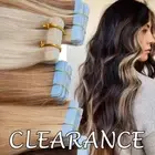 FULL HEAD Tape In Skin Weft Russian 100% Remy Human Hair Extensions Thick Long