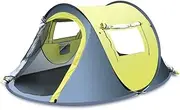 Camping Beach Tent Camping Tent for 3-4 Person 2 Door 2 Mesh Windows Portable Instant Tent Automatic Tent for Hiking Outdoor Tent for Outdoor Hiking Fishing