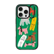 iPhone 16 Pro Impact Ring Stand Case MagSafe Compatible Dog Park iPhone Case by Tess Smith-Roberts