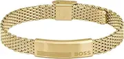 [BOSS] Men's Alen Ionic plated 1580610 Link Bracelet, GOLD, One Size