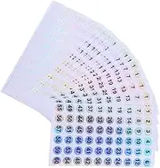 LALADEFIEE 50pcs Numbered Labels Number Labels Stickers Digit Sticker Round PVC