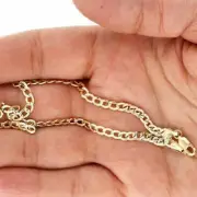 10k Gold Yellow Diamond-Cut 3.5mm Cuban Curb Ankle Bracelet 10"