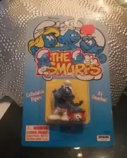 The Smurfs Smurf with Telephone PVC Figure Vintage Toy NOS