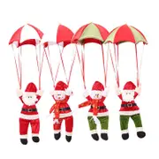 Catzon 4Pcs Christmas Hanging Ornament Santa Claus Snowman Parachute for Xmas Tree Decoration
