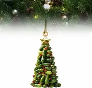 Christmas Tree Shape Bookshelf Pendant,Hanging Sleigh Pendants,Christmas Books Acrylic Ornaments Gifts (E)