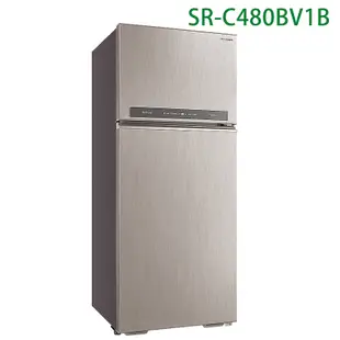 【SANLUX 台灣三洋】 【SR-C480BV1B】480公升雙門變頻電冰箱(大蔬果室)(標準安裝)