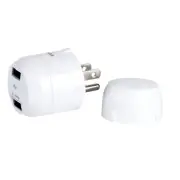 RCA 3 Prong AC to Dual USB Power Adapter PCHUSB2R White New