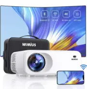 5G WiFi Bluetooth Native 1080P Projector, 400ANSI lumens 300" Display Support 4K