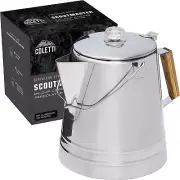 Huge 24-Cup Stainless Steel Camp Coffee Pot - Durable Percolator for Groups