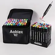 80 Colouring Alcohol Pens Set & Drawing Art markers, Dual Tip Markers, Based Brush Adults And Kids Graphic Sets, Dual Tip Bullet and Calligraphy Pens, Professional Marker Set