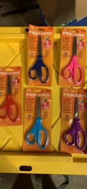Box Of 6 Fiskars 12-94588697W 7" Student Scissors (Assorted Colors)