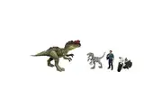 Jurassic World Dominion 3 Pack Figures Dinosaurs, Owen Grady Motorcycle Yangchuanosaurus Blue, Helmet Tranquilizer, Ages 4 Years Up, Multicolor HLP79