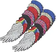 KONTONTY 7 Pairs Glitter Sequin Angel Wing Applique Patches for DIY Clothing Repair and Decoration Eye Catching Decorative Accessories for Clothes Easy to Sew and Washable