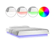 vidaXL LED Bed Frame without Mattress White 150x200 cm Solid Wood