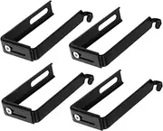 CHILDWEET Pcs Metal Hanger Storage Office Door Hooks for Cabinet Adjustable Cubicle Hangers Black Groove Design Partition Hook Coat Hanging Holder