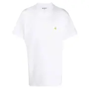 [Carhartt] Carhartt Chase Logo-embroidered Cotton T-shirt S WHITE
